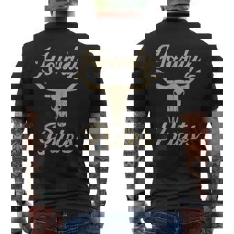 Howdy Putos Bull Skull Country Western Cowboy Tee Men's Back Print T-Shirt | Mazezy