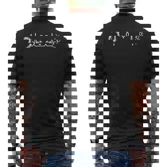 Hufeisen Herzschlag Hund Pfote Pferd Fuß Herz T-Shirt mit Rückendruck - Seseable