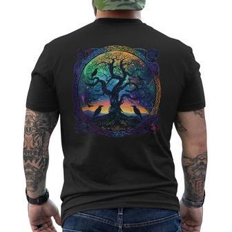 Hugin & Munin Raben Odins Wikinger Baum Des Lebens T-Shirt mit Rückendruck - Geschenkecke