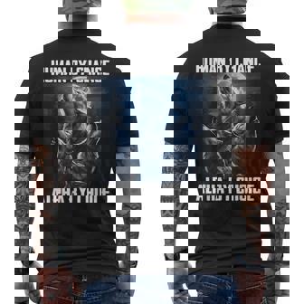 Human By Chance Alpha By Choice Wolf Moon Forest Pack Men's T-shirt Back Print - Thegiftio