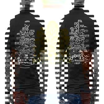 Hunting Season Morel Mushroom Foraging Men's Back Print T-Shirt | Mazezy