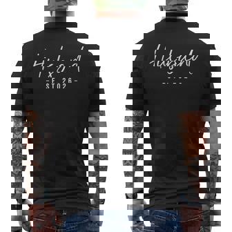 Husband 2026 Future Groom Engaged Wedding Men's T-shirt Back Print - Monsterry