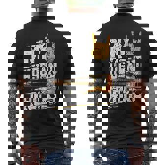 My Husband Rocks Electronic Rock Guitar Men's Back Print T-Shirt | Mazezy