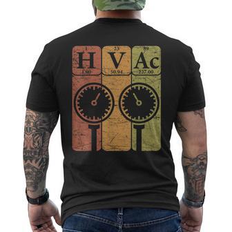 Hvac Periodic Table Elements Hvac Technician Retro Hvac Tech Men's T-shirt Back Print | Mazezy