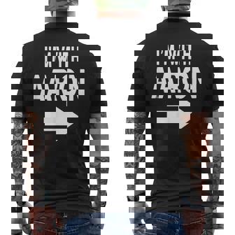 I'm With Aaron 名前 Aaron メンズTシャツ バックプリント - Kawaiitshirt
