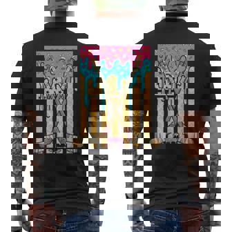 Ice Hockey Ice Cream Drip Boys American Flag Youth Players Men's T-shirt Back Print - Monsterry