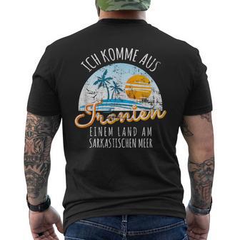 Ichtamme Aus Ironien Herren -Chwarz - Klassisch Kurzarm Pull-On 100 Polyester T-Shirt mit Rückendruck - Geschenkecke