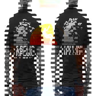 I'd Rather Be Rappelling Retro Rock Climbing Mountaineer Men's Back Print T-Shirt | Mazezy