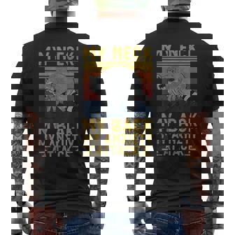 Il Mio Collo La Miachiena Il Mio Attacco Di Ansia Procione Meme Divertente T-shirt da uomo con stampa posteriore - Novitaregali