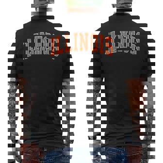 Illinois Il Vintage Athletic Sports Style 80S 90S Men's T-shirt Back Print - Monsterry