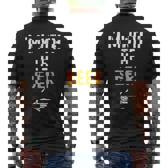 I'm With The Beer Costume Halloween Matching Couple Men's T-shirt Back Print - Monsterry