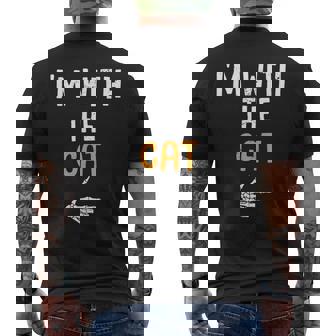 I'm With The Cat Costume Halloween Matching Couple Men's T-shirt Back Print - Thegiftio