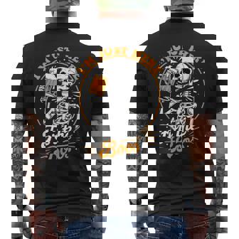 I'm Just Here For The Boos Halloween Costume Skeleton Cute Men's T-shirt Back Print - Monsterry