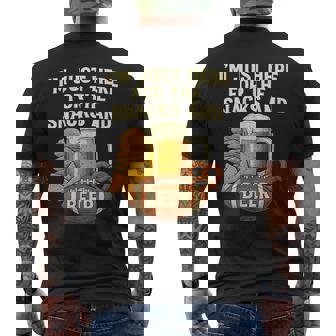 I'm Just Here For The Snacks And Beer Football Men's T-shirt Back Print - Monsterry