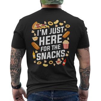 I'm Just Here For The Snacks For Food Lovers At Parties Men's T-shirt Back Print | Mazezy