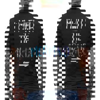 I'm With The Mermaid Lazy Mermaid Halloween Costume Men's T-shirt Back Print | Seseable FR