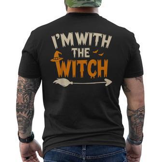 I'm With The Witch Husband Halloween Costume Couple Men's T-shirt Back Print - Thegiftio UK