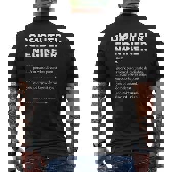Ingénieur Informaticien Définition Du Dictionnaire Drôle T-shirt imprimé au dos - Cadeauxyz