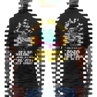 Inline-Skates Rollerskating Roller Nordic Blading 70s 80s Men's Back Print T-Shirt | Mazezy