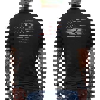 Inline Speed Skating American Flag Roller Blading T-Shirt Men's Back Print T-Shirt | Mazezy