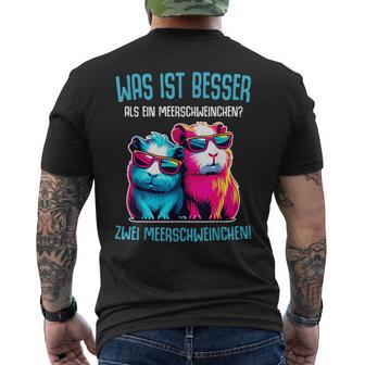 Was Ist Besser Als Ein Meerschweinchen Zwei Meerschweinchen T-Shirt mit Rückendruck - Geschenkecke