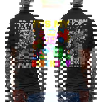 Its My 4Th Fourth Birthday Building Brick 4 Years Old Boys Men's T-shirt Back Print | Seseable UK