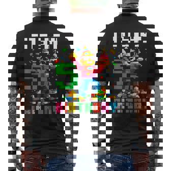 It's My 5Th Birthday Boy Building Bricks 5 Year Old Boys Men's T-shirt Back Print | Seseable CA