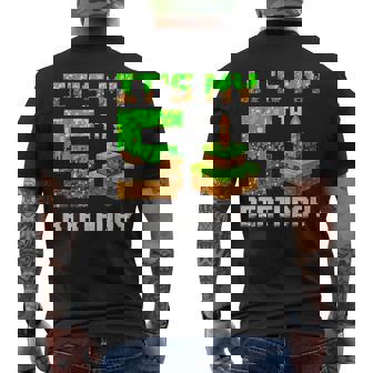 It's My 5Th Birthday Game Pixel 5 Year Old Birthday Boy Men's T-shirt Back Print | Seseable CA