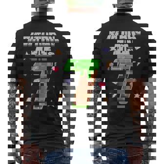 It's My 7Th Birthday Boy Seven 7 Year Old Pixel Gaming Party Men's T-shirt Back Print | Seseable UK