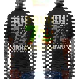 It's My 7Th Birthday Game Pixel 7 Year Old Birthday Boy Men's T-shirt Back Print - Monsterry