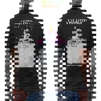 It's My Birthday Sign My Novelty Party Unicorn Men's T-shirt Back Print | Seseable FR