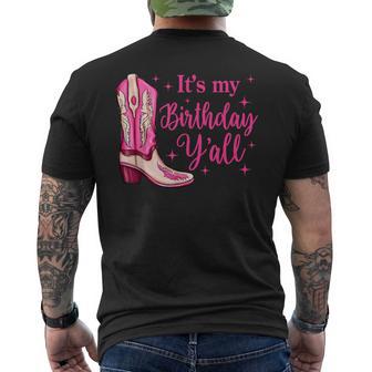 It's My Birthday Y'all Western Country Birthday Cowgirl Men's T-shirt Back Print - Monsterry