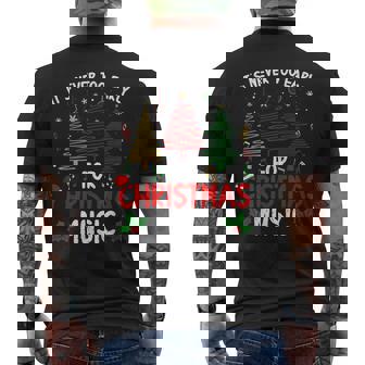 It's Never Too Early For Christmas Music Teacher Music Lover Men's Back Print T-Shirt | Mazezy