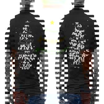 It's Never Too Early For Christmas Music Xmas Music Teacher Men's Back Print T-Shirt | Mazezy