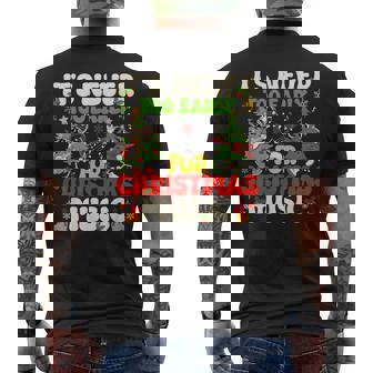 It's Never Too Early For Christmas Tree Music Celebrate Xmas Men's Back Print T-Shirt | Mazezy