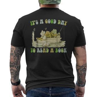 It's A Good Day To Read A Book Frog Reading Book Men's T-shirt Back Print - Thegiftio UK