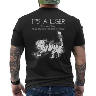 It's A Liger Lion And Tiger Mixed Bred For Its Skills Magic Men's T-shirt Back Print - Thegiftio UK