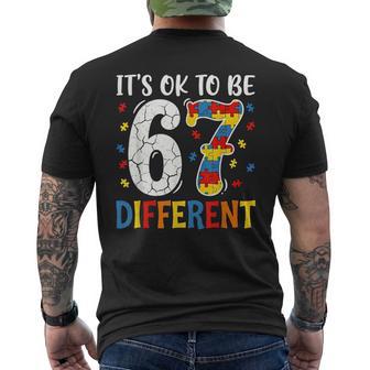 It's Ok To Be Different 67 Six Seven Puzzle Autism Awareness Men's T-shirt Back Print - Thegiftio UK