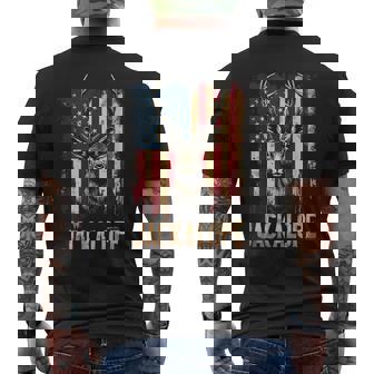 Jackalope American Flag Urban Wildlife Men's T-shirt Back Print - Monsterry