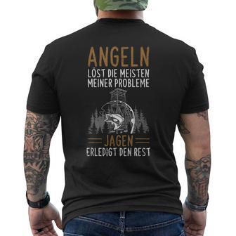 Jäger Angler Jagd Angelpruch T-Shirt mit Rückendruck - Geschenkecke