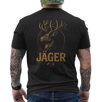 Jäger Hirschmotiv Jäger Jagd Jägerinnen T-Shirt mit Rückendruck - Geschenkecke