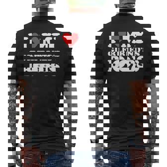 J'aime Leseins Drôles De Ma Copine Auxeins Rouges Et Chauds En Forme De Cœur T-shirt imprimé au dos - Cadeauxyz