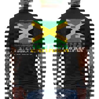 Jamaican Flag Vintage Jamaica Souvenir Love Travel Vacation Men's T-shirt Back Print | Mazezy