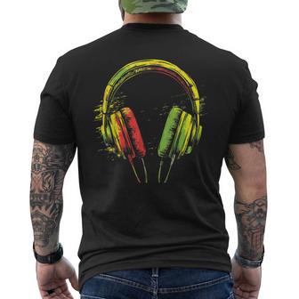 Jamaican Pride Jamaica Rasta Reggae Music Kopfhörer T-Shirt mit Rückendruck - Geschenkecke