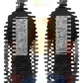 Japanese Anime Maneki Neko Waving Cat Good Luck Kanji Lucky Men's T-shirt Back Print - Thegiftio