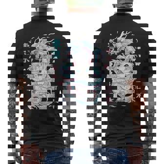 Japanese Dragon Kawaii Kitten Cute Cat Pastel Anime Lover Men's T-shirt Back Print - Thegiftio