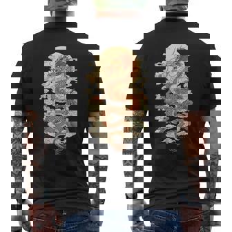 Japanese Dragon Sakura Moon Asian Lotus Blossoms Dragon Men's T-shirt Back Print | Seseable UK