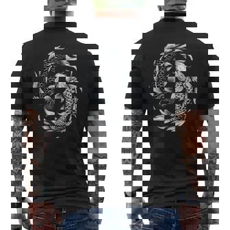 Japanese Koi Fish Lover Yin And Yang Men's T-shirt Back Print | Mazezy