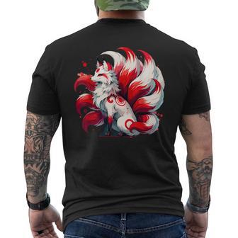 Japanischer Anime Fox Kitsune Nine Tails T-Shirt mit Rückendruck - Geschenkecke