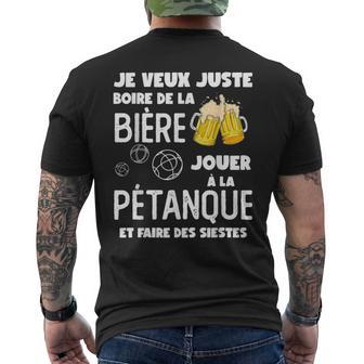 Jeeux Juste Beber Cerveza Jugar A La Petanca Camiseta Hombre Estampado Espalda - Regaloses